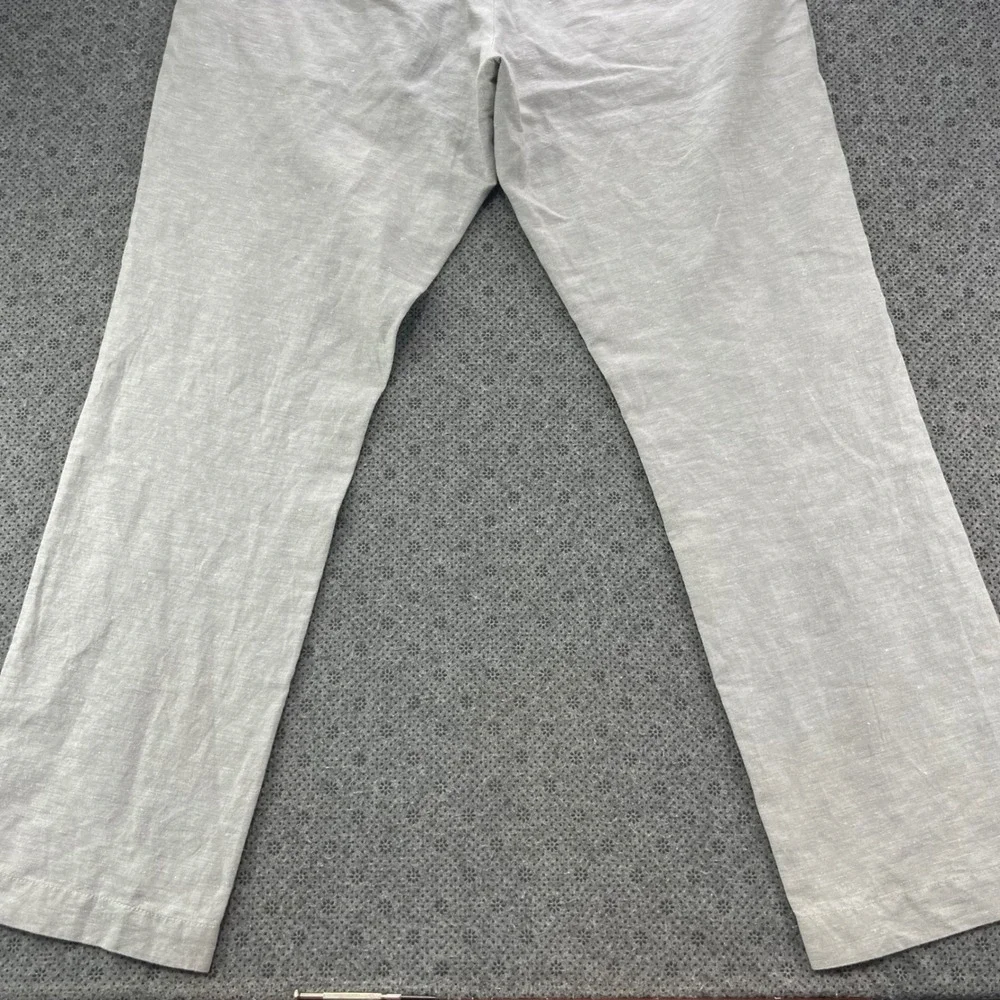 Banana Republic Aiden Chino Pants Mens 36x32 Gray Linen Cotton Slim Straight